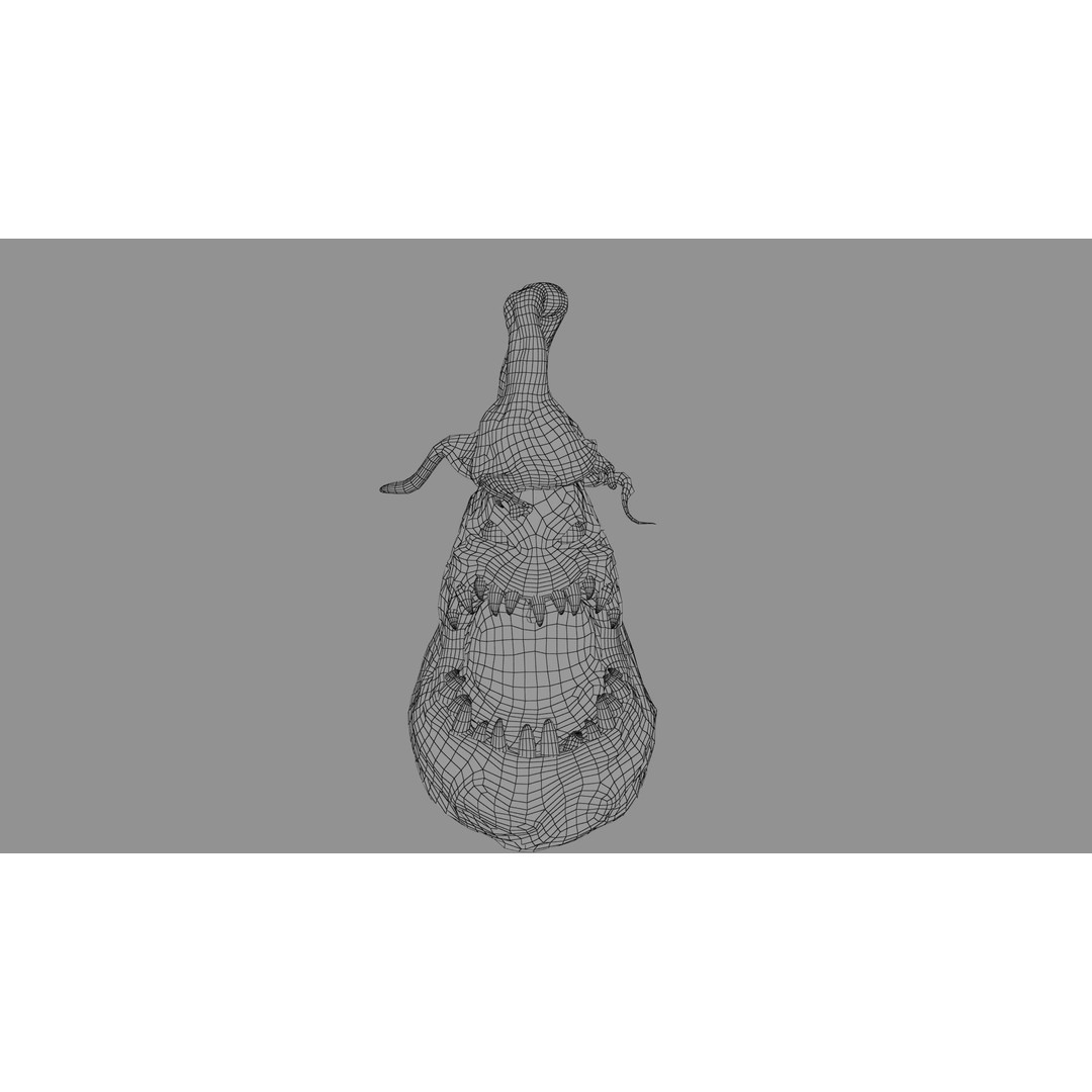 Creepy Eggplant Monster 3D Model – Low Poly PBR Game Asset, FBX - View 22