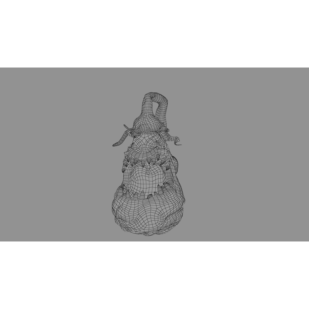 Creepy Eggplant Monster 3D Model – Low Poly PBR Game Asset, FBX - View 23