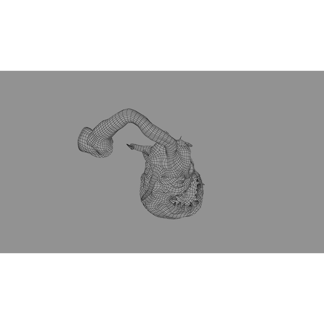 Creepy Eggplant Monster 3D Model – Low Poly PBR Game Asset, FBX - View 24