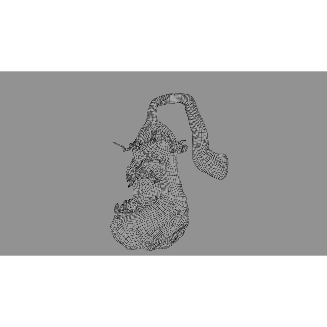 Creepy Eggplant Monster 3D Model – Low Poly PBR Game Asset, FBX - View 26