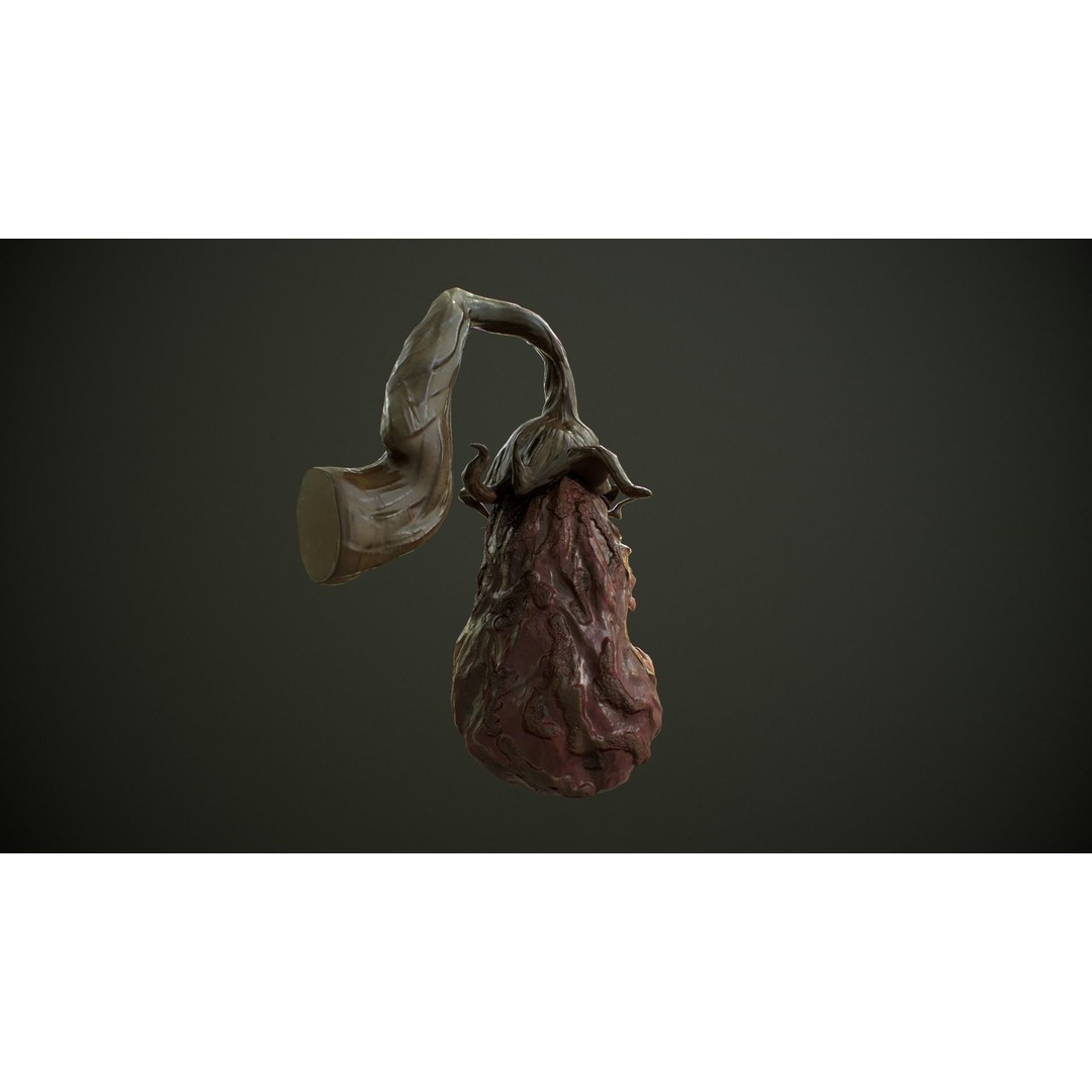 Creepy Eggplant Monster 3D Model – Low Poly PBR Game Asset, FBX - View 6
