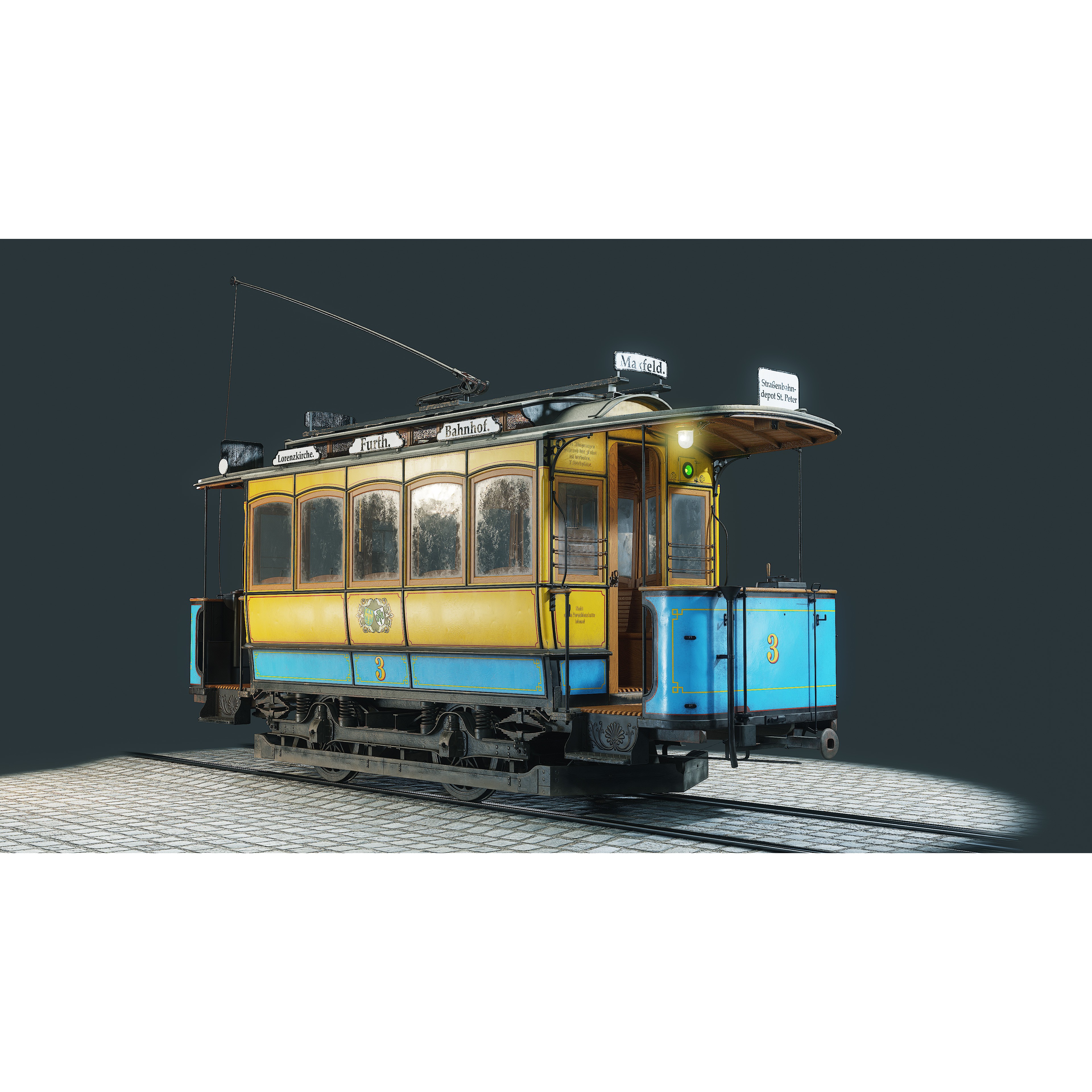 Herbrand VN 125 Tram - Low-Poly Game-Ready 3D Model - View 13