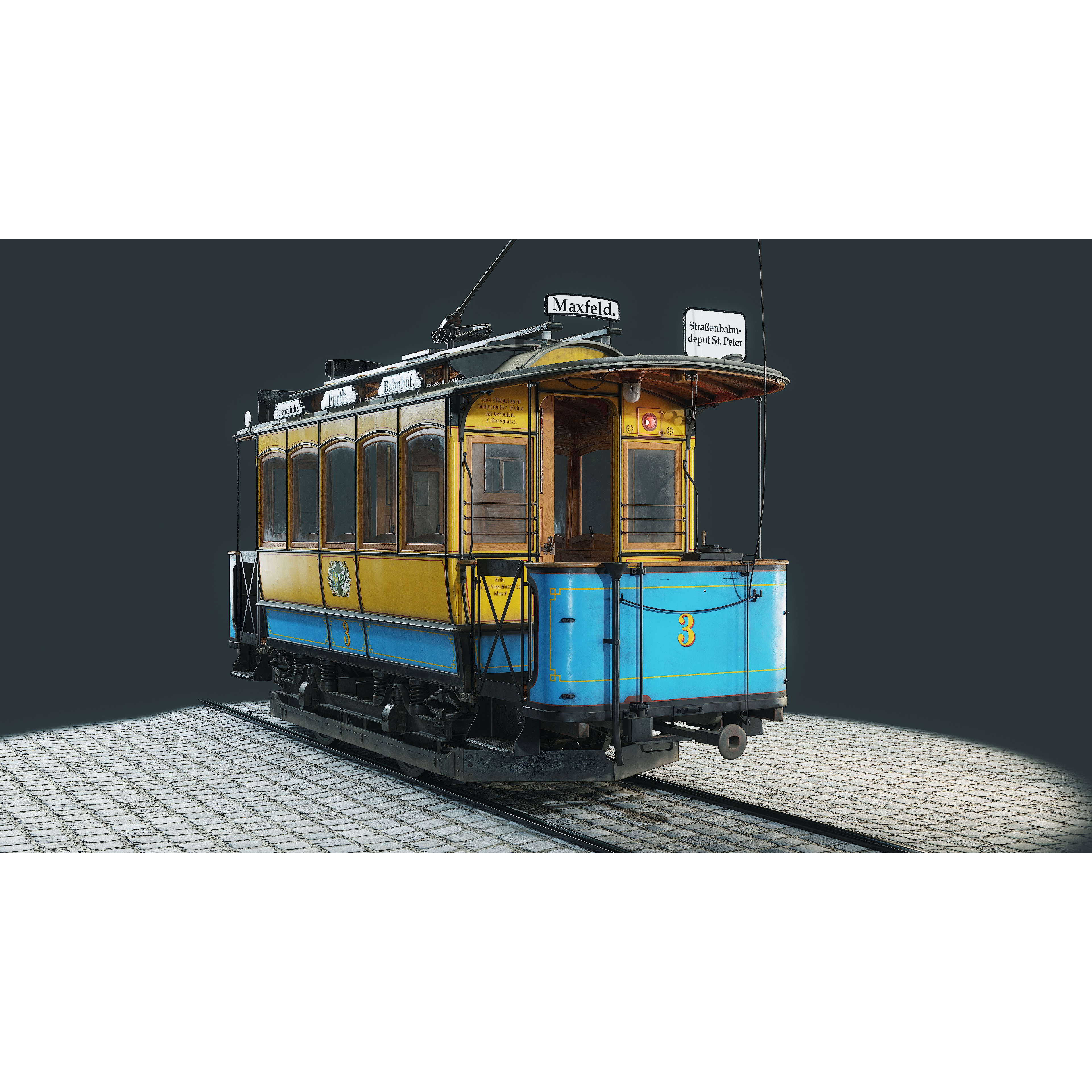 Herbrand VN 125 Tram - Low-Poly Game-Ready 3D Model - View 15