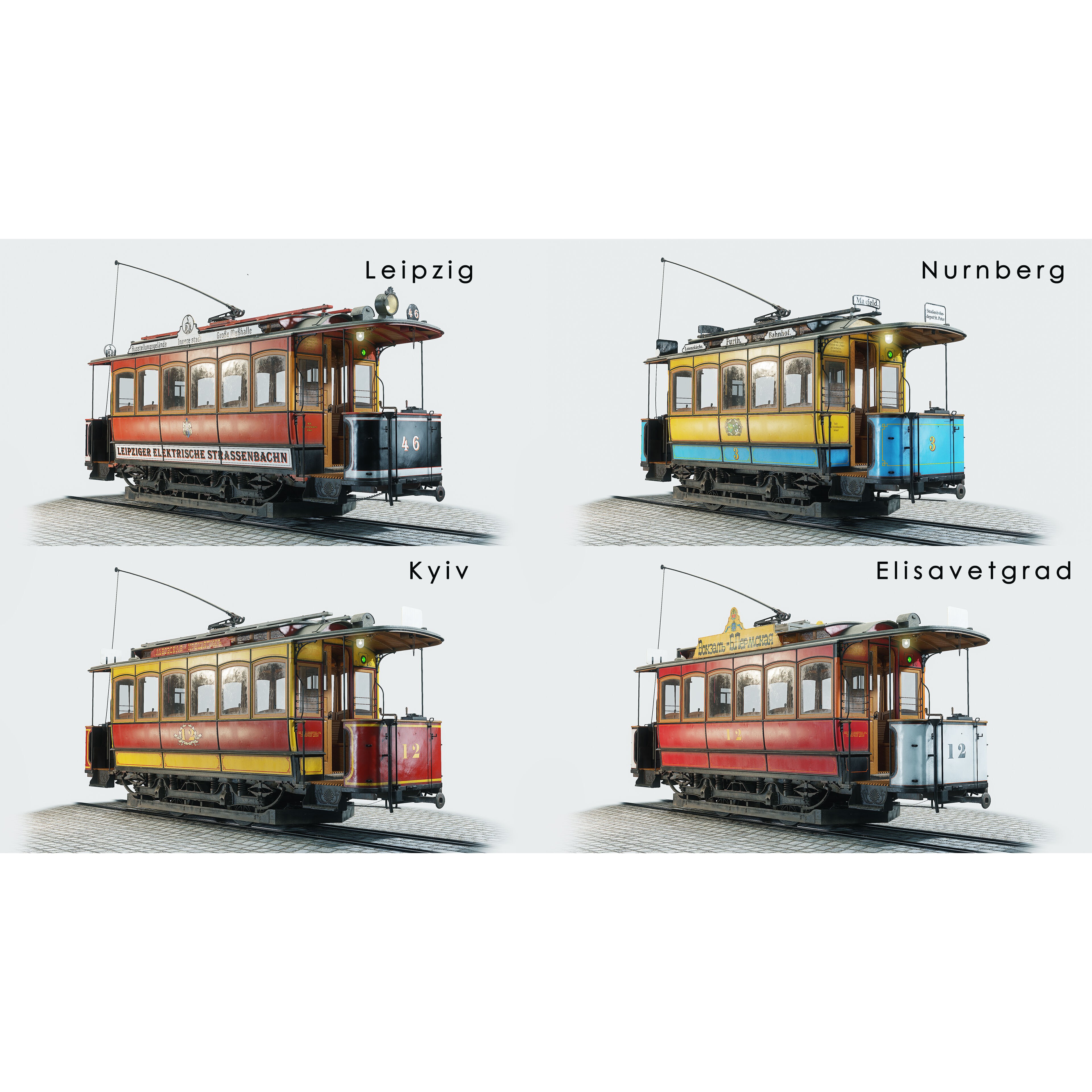 Herbrand VN 125 Tram - Low-Poly Game-Ready 3D Model - View 3
