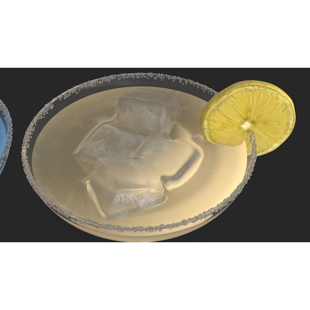 Margarita Cocktail 3D Model – Photorealistic Beverage Asset, FBX & OBJ - View 6