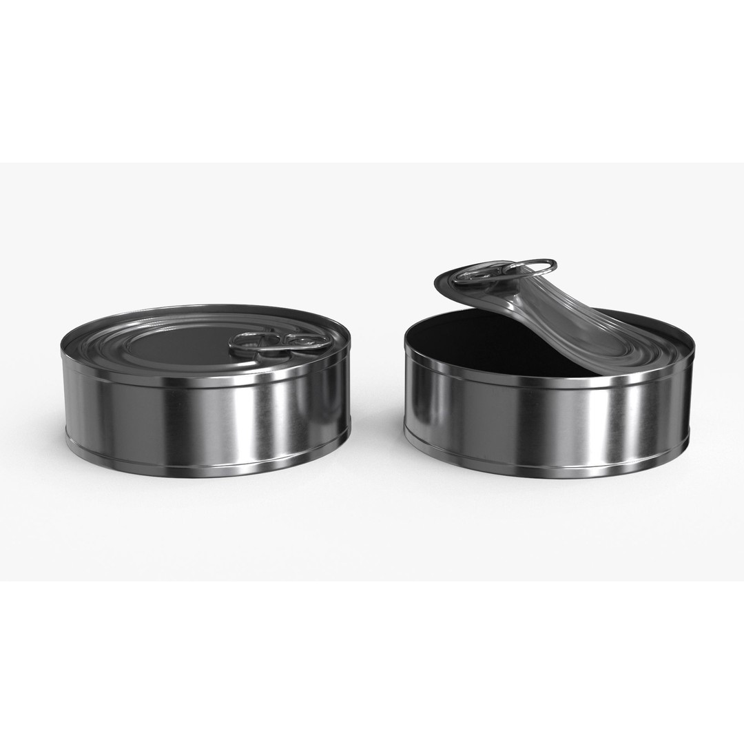 Tin Can 3D Model – Low Poly PBR Food Asset, FBX - View 3