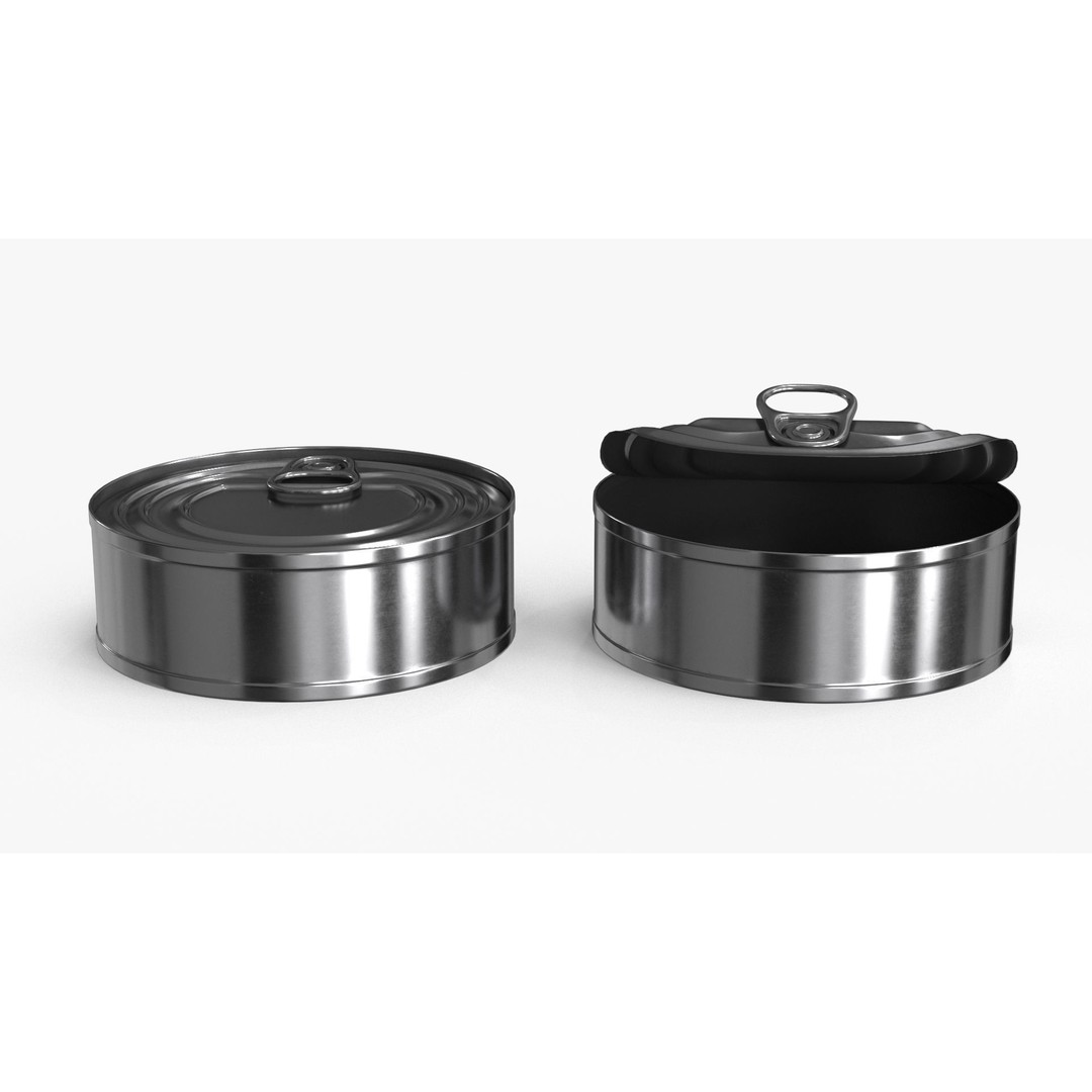 Tin Can 3D Model – Low Poly PBR Food Asset, FBX - View 8