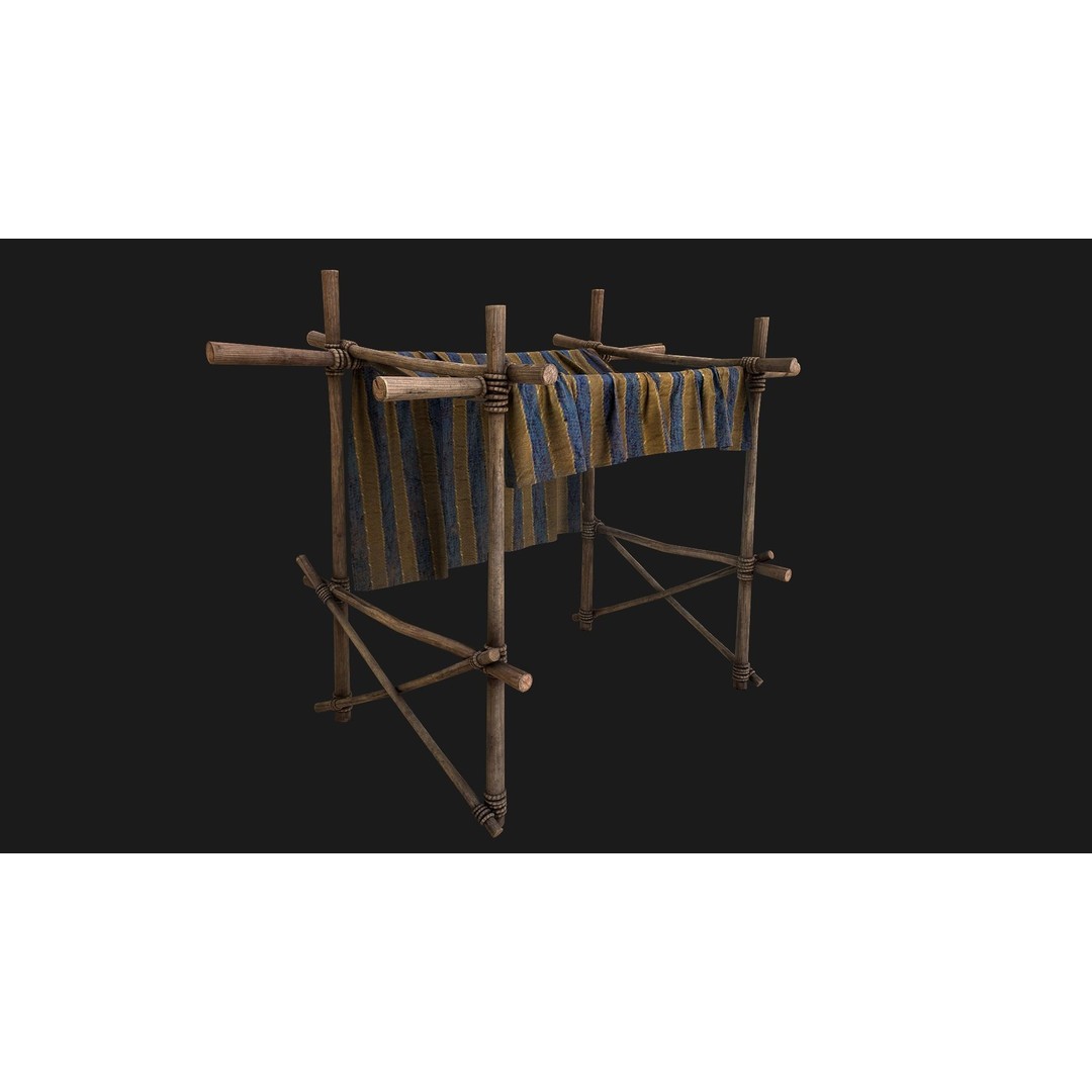 Market Stalls Tent 3D Model – Low Poly Game Ready Asset, FBX - View 11
