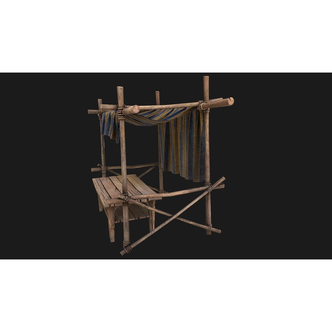 Market Stalls Tent 3D Model – Low Poly Game Ready Asset, FBX - View 14