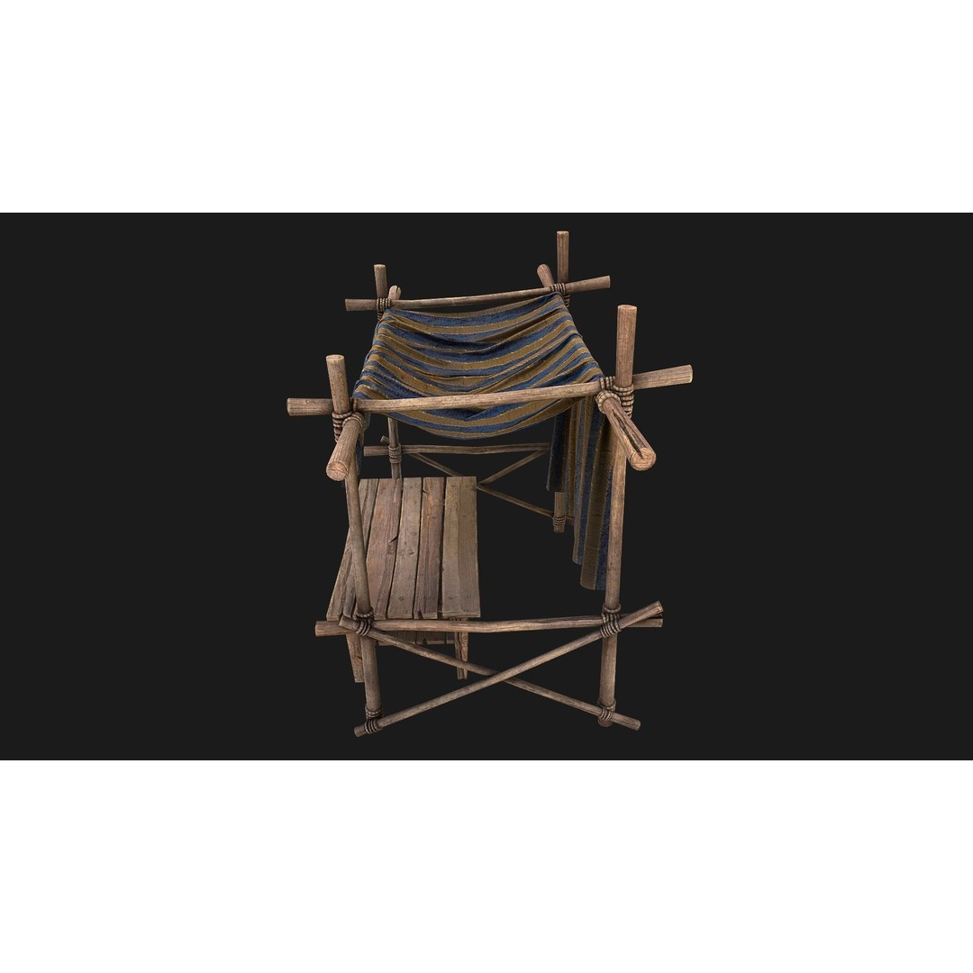 Market Stalls Tent 3D Model – Low Poly Game Ready Asset, FBX - View 15