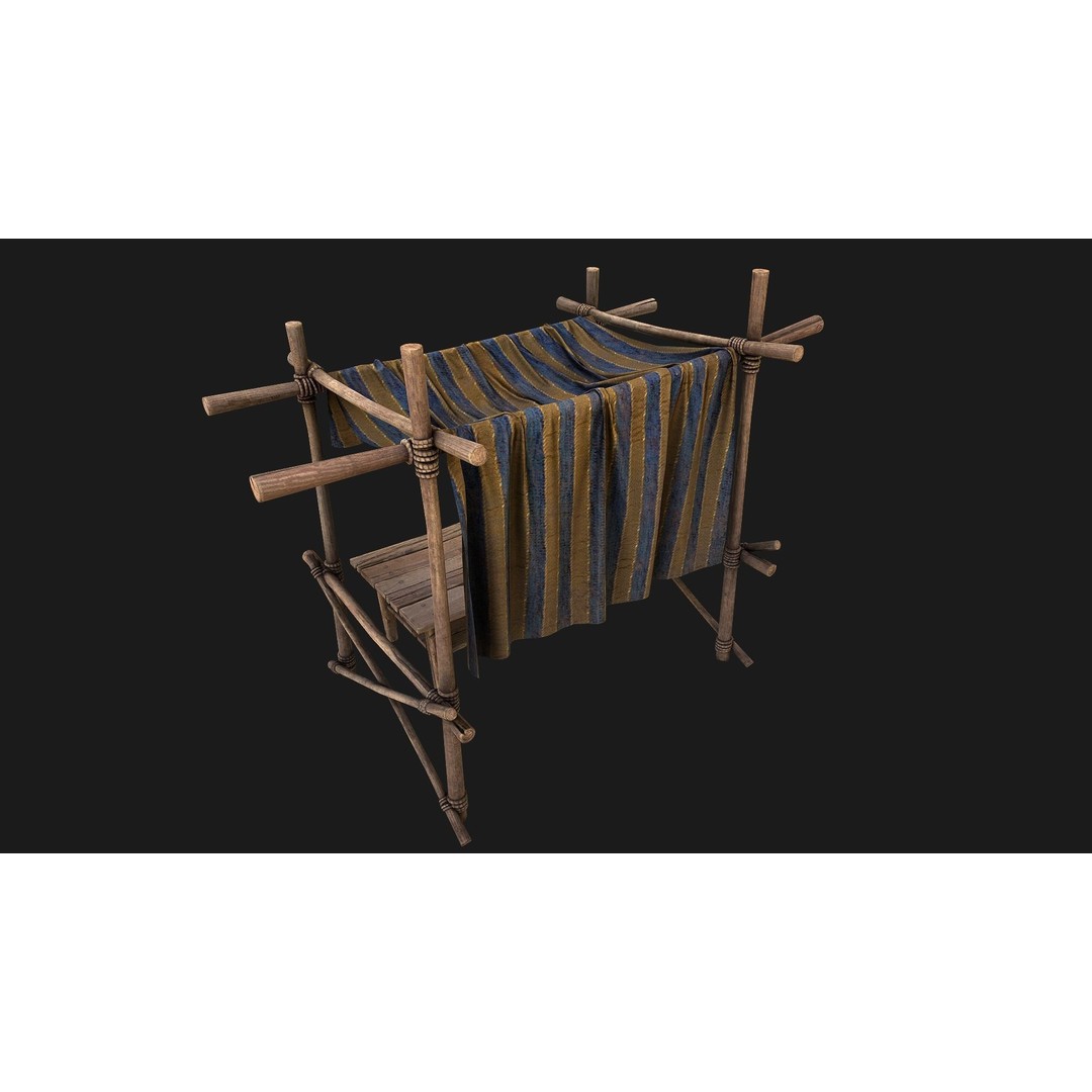 Market Stalls Tent 3D Model – Low Poly Game Ready Asset, FBX - View 17