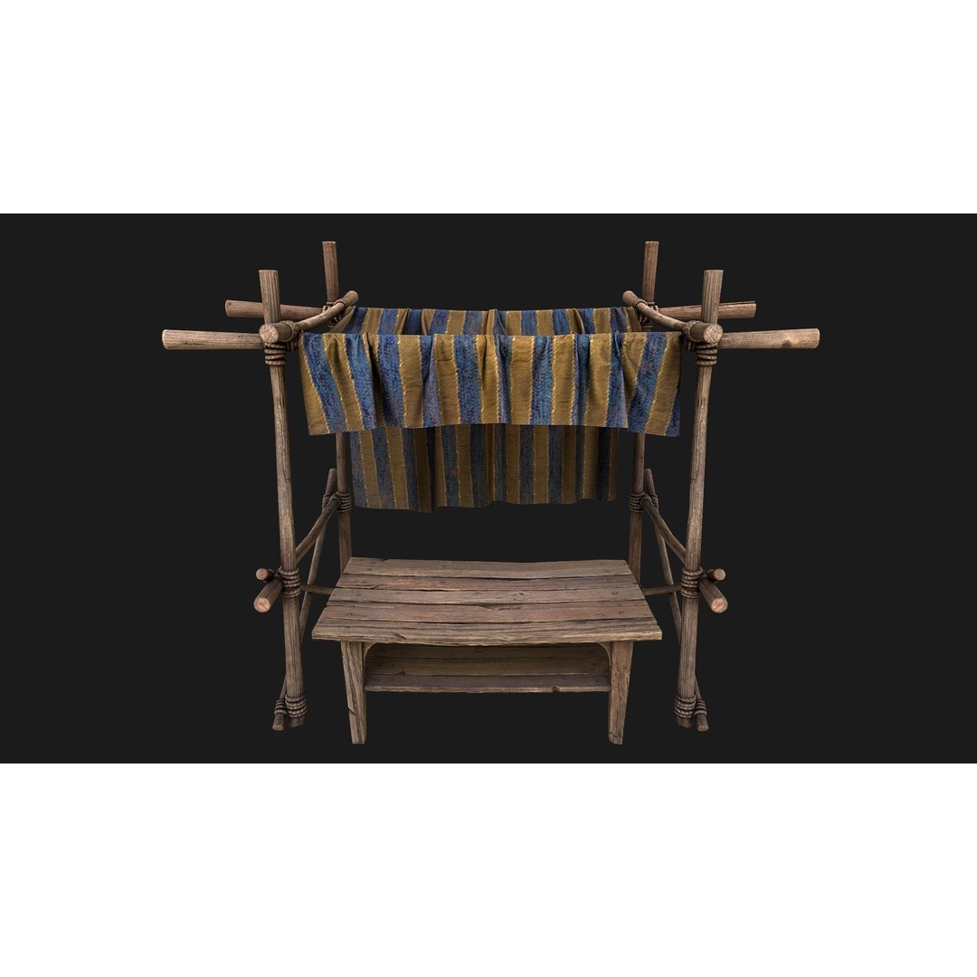 Market Stalls Tent 3D Model – Low Poly Game Ready Asset, FBX - View 8