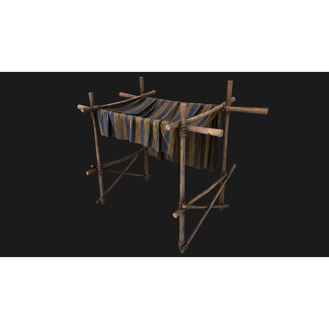 Market Stalls Tent 3D Model – Low Poly Game Ready Asset, FBX - View 9