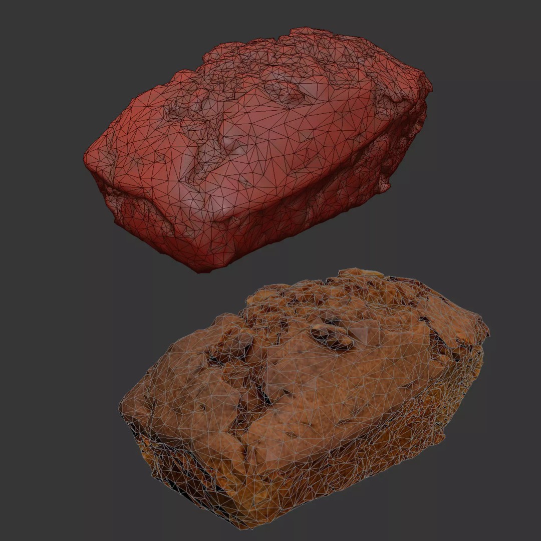 Walnut Cake 3D Model – Low Poly Bakery Asset, FBX, OBJ, Blender