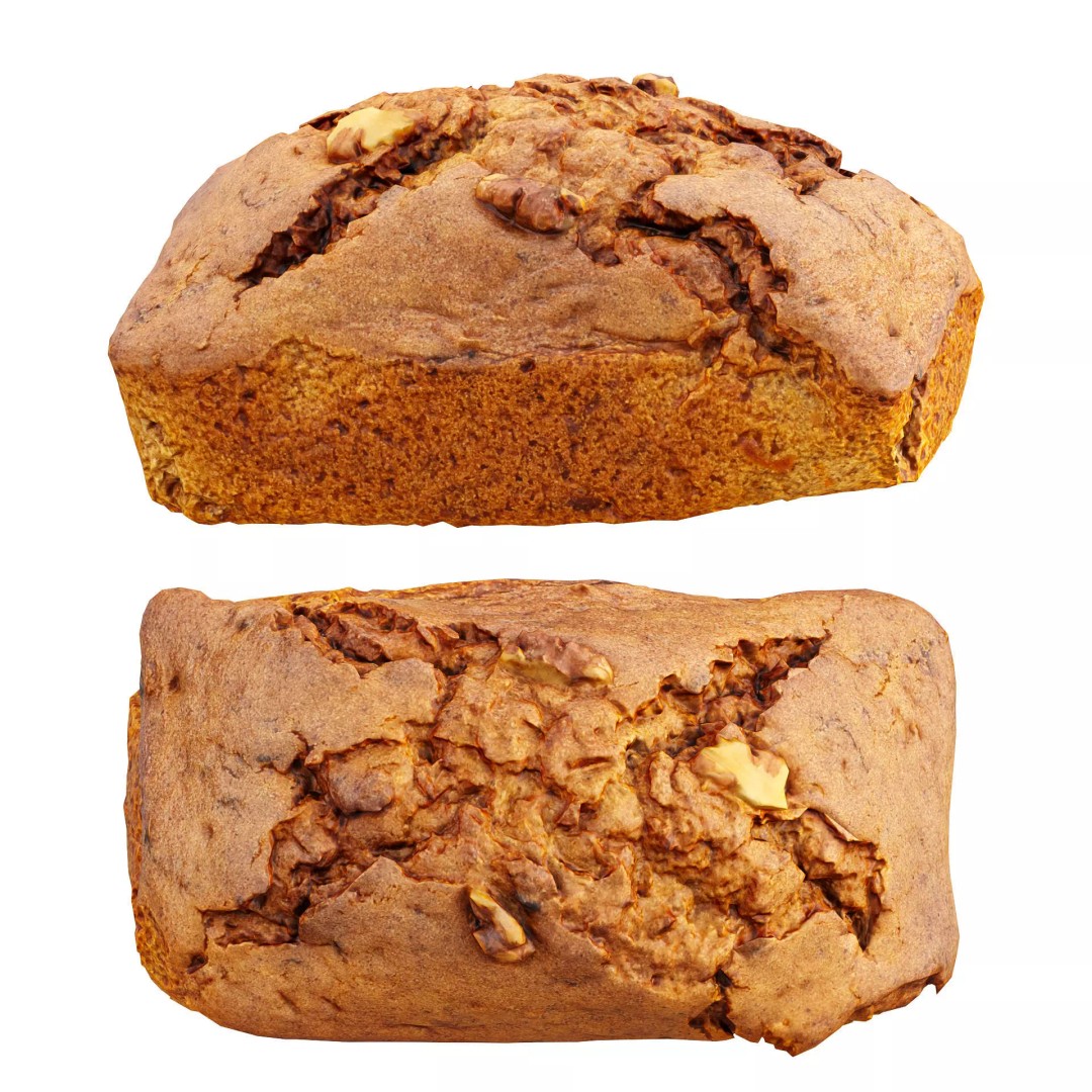 Walnut Cake 3D Model – Low Poly Bakery Asset, FBX, OBJ, Blender - View 2