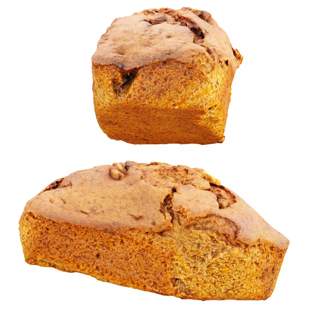 Walnut Cake 3D Model – Low Poly Bakery Asset, FBX, OBJ, Blender - View 6
