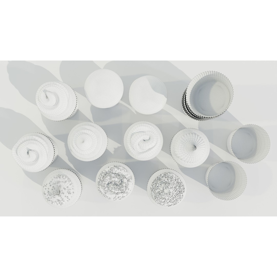 Cupcakes 3D Model – Real-World Scale PBR Textures, OBJ/FBX