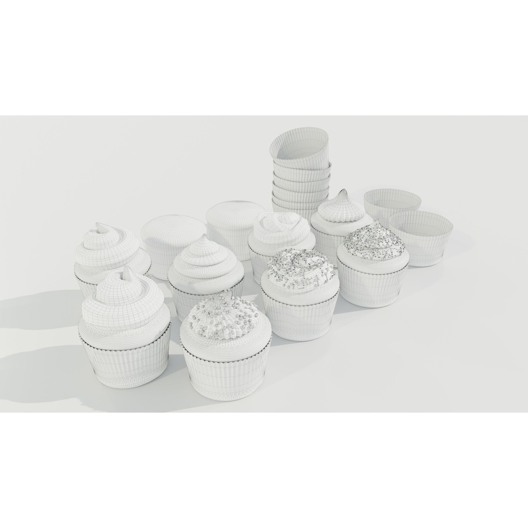 Cupcakes 3D Model – Real-World Scale PBR Textures, OBJ/FBX - View 13