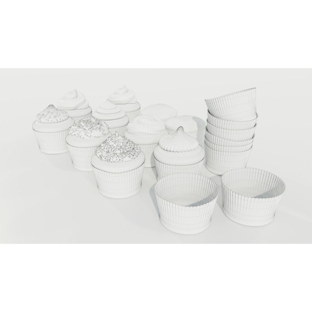 Cupcakes 3D Model – Real-World Scale PBR Textures, OBJ/FBX - View 14