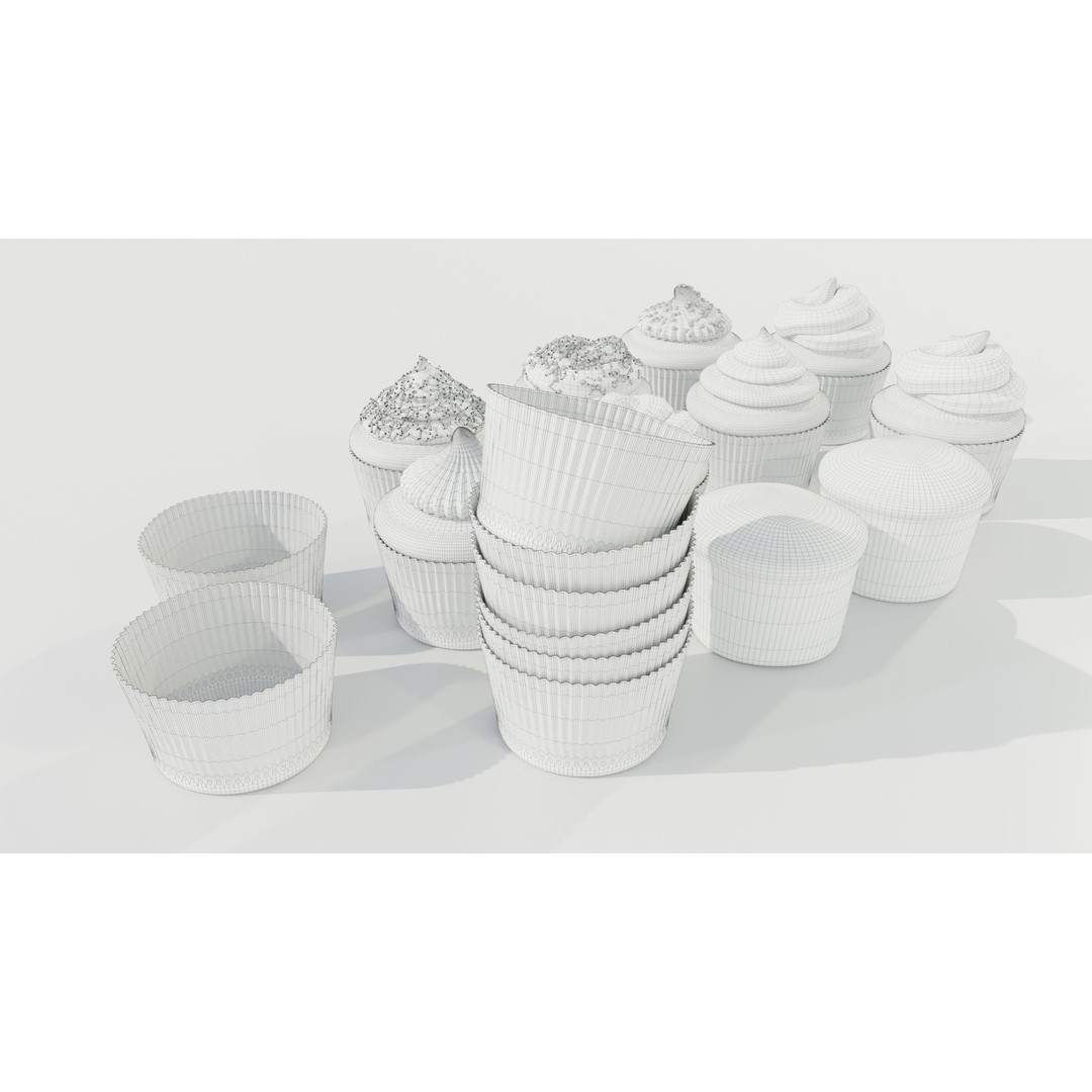 Cupcakes 3D Model – Real-World Scale PBR Textures, OBJ/FBX - View 15