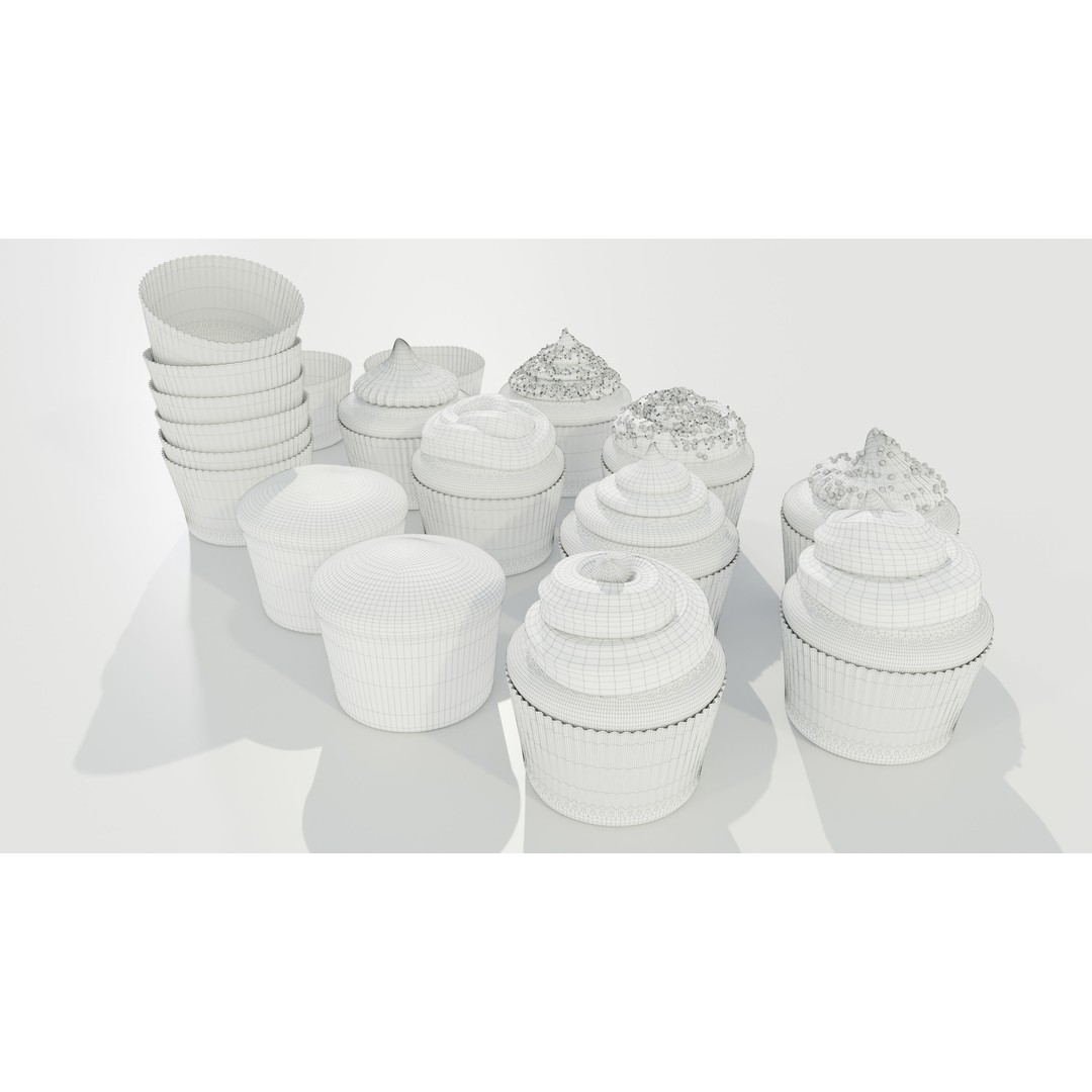 Cupcakes 3D Model – Real-World Scale PBR Textures, OBJ/FBX - View 16