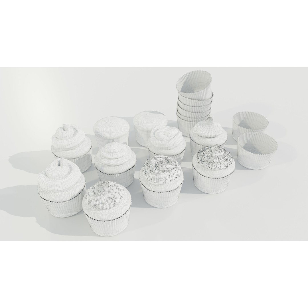 Cupcakes 3D Model – Real-World Scale PBR Textures, OBJ/FBX - View 17