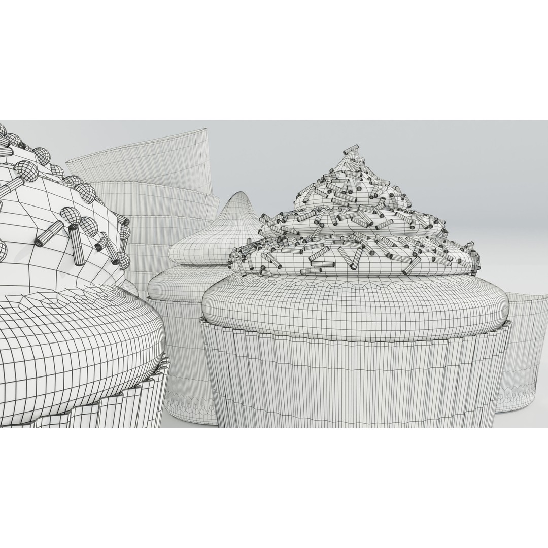 Cupcakes 3D Model – Real-World Scale PBR Textures, OBJ/FBX - View 19