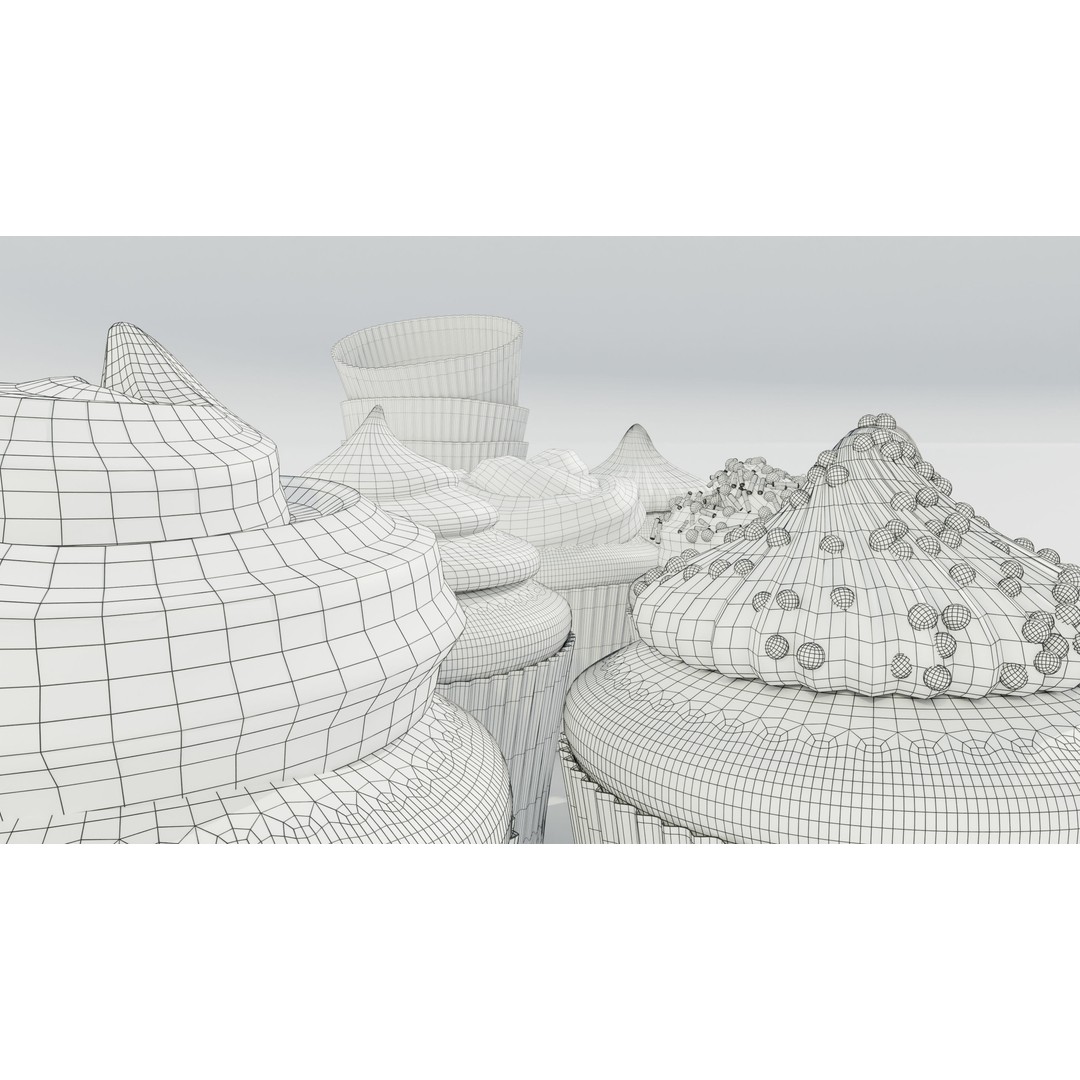 Cupcakes 3D Model – Real-World Scale PBR Textures, OBJ/FBX - View 20