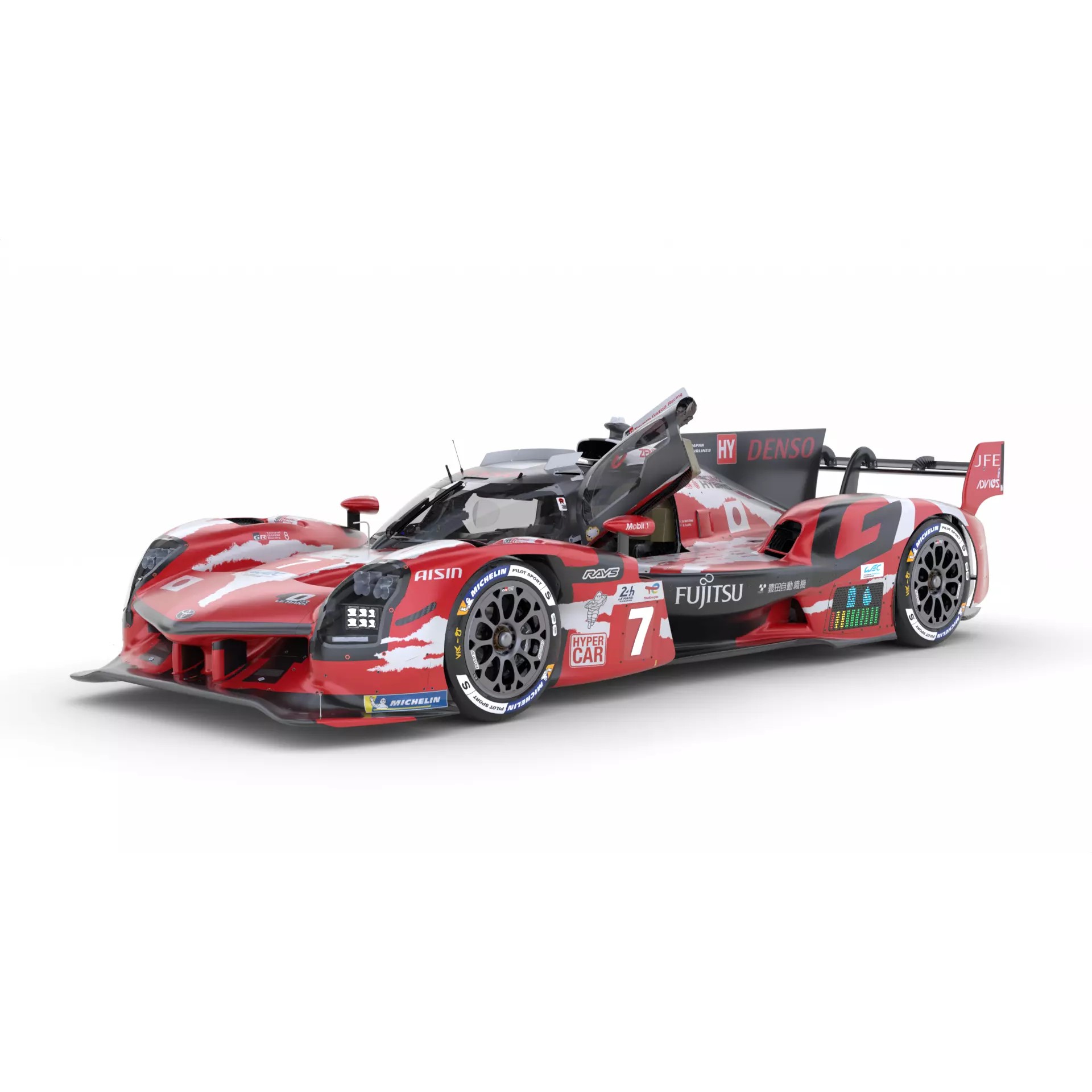 Toyota GR010 Hybrid 2025 WEC - Game-Ready 3D Model - View 11