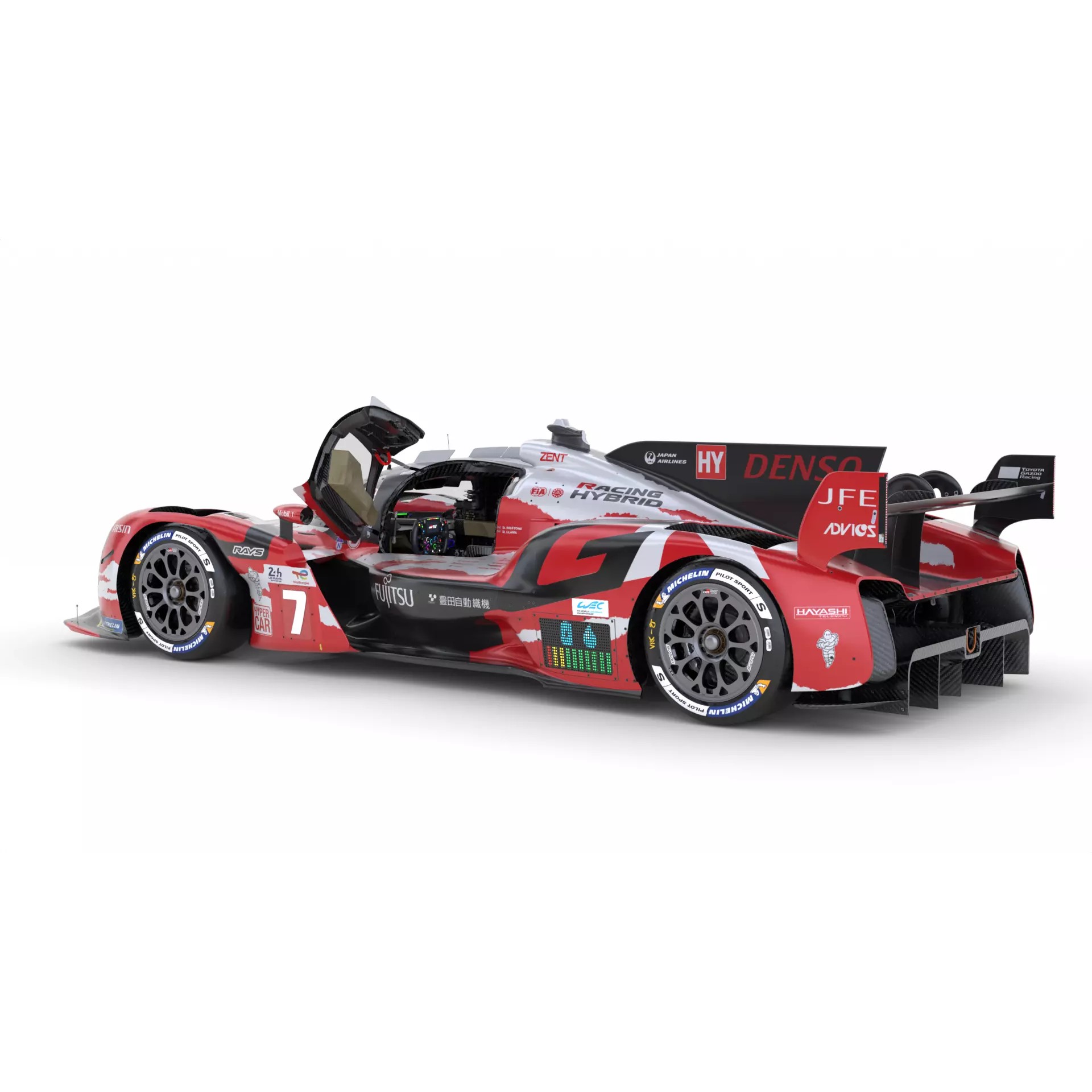 Toyota GR010 Hybrid 2025 WEC - Game-Ready 3D Model - View 12