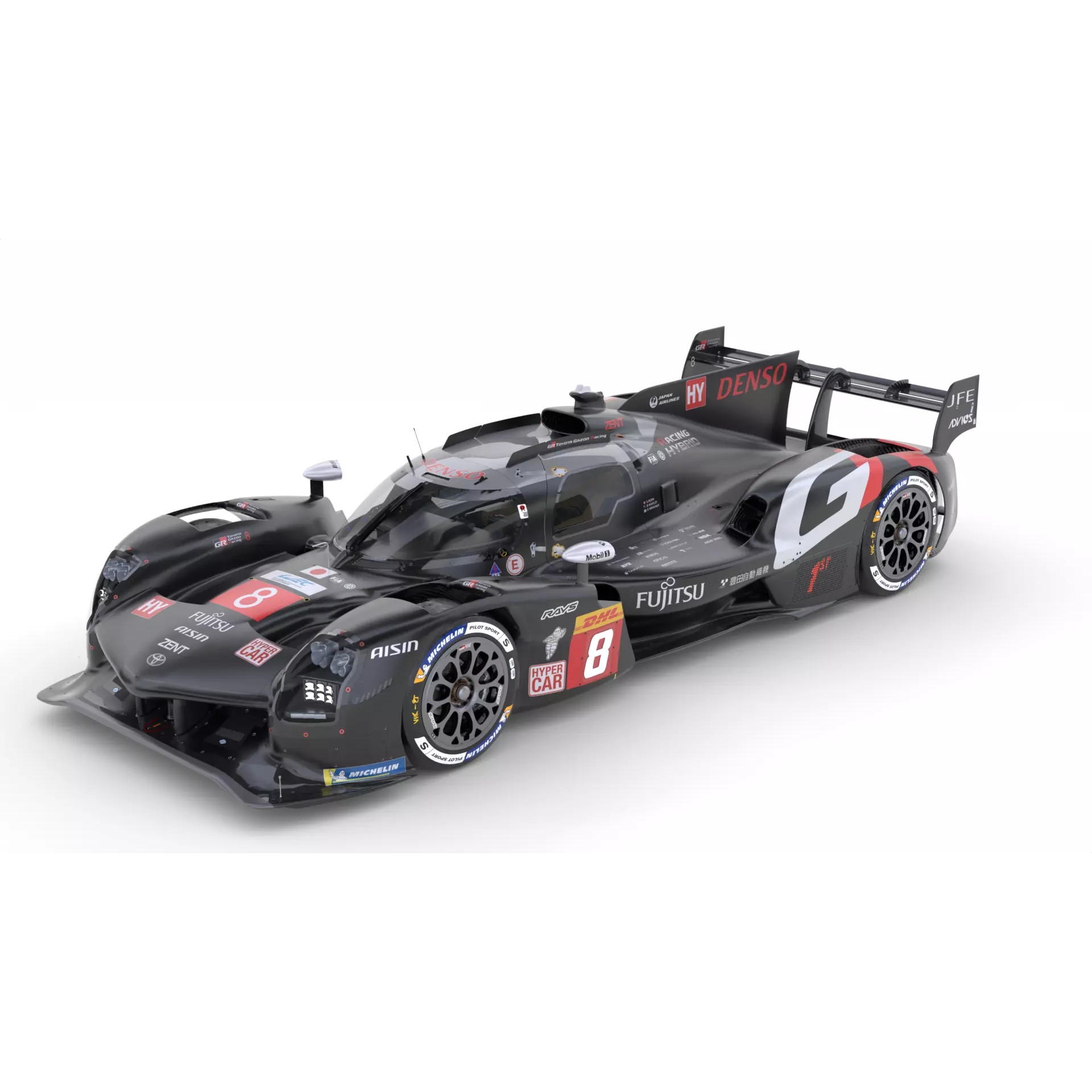 Toyota GR010 Hybrid 2025 WEC - Game-Ready 3D Model - View 3