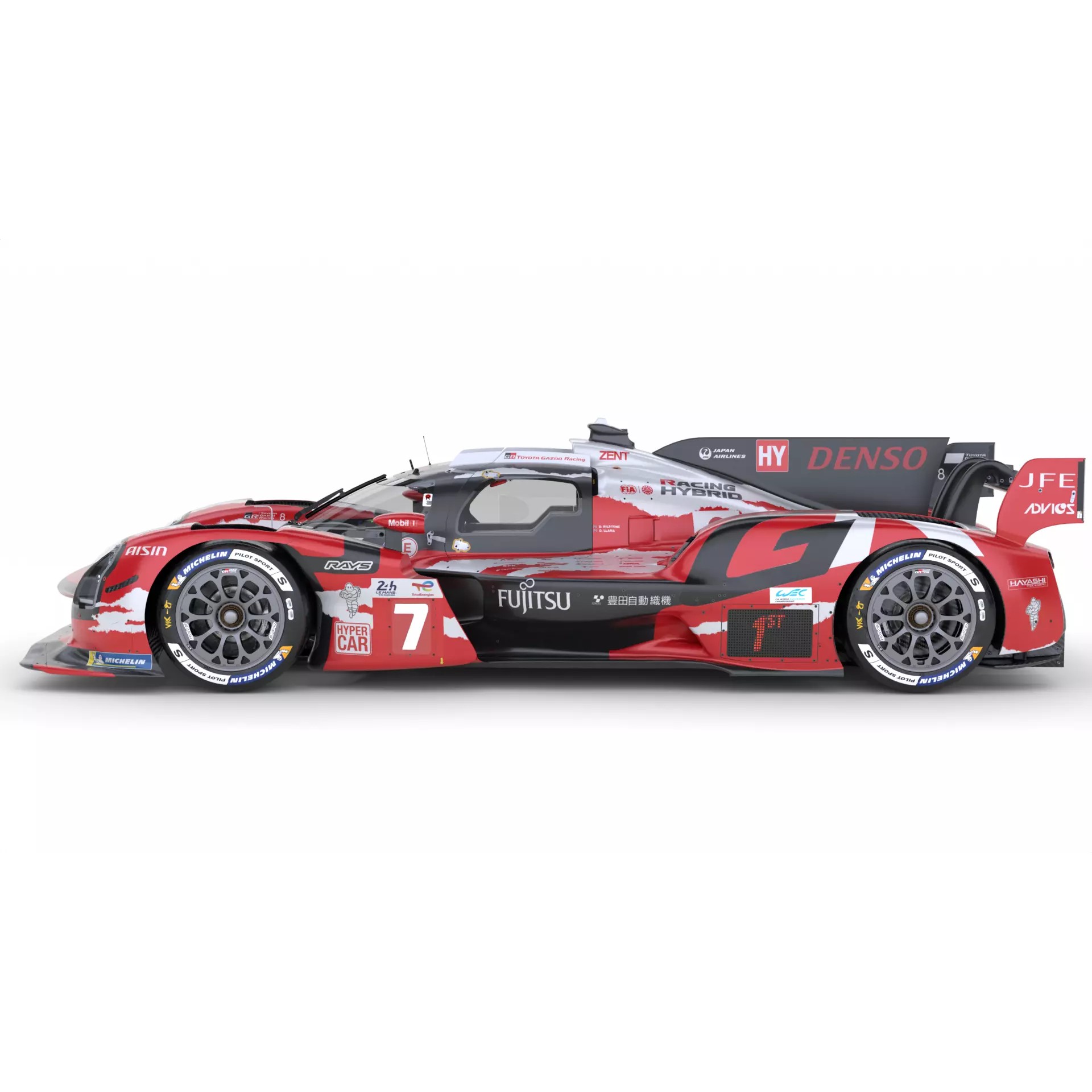 Toyota GR010 Hybrid 2025 WEC - Game-Ready 3D Model - View 5