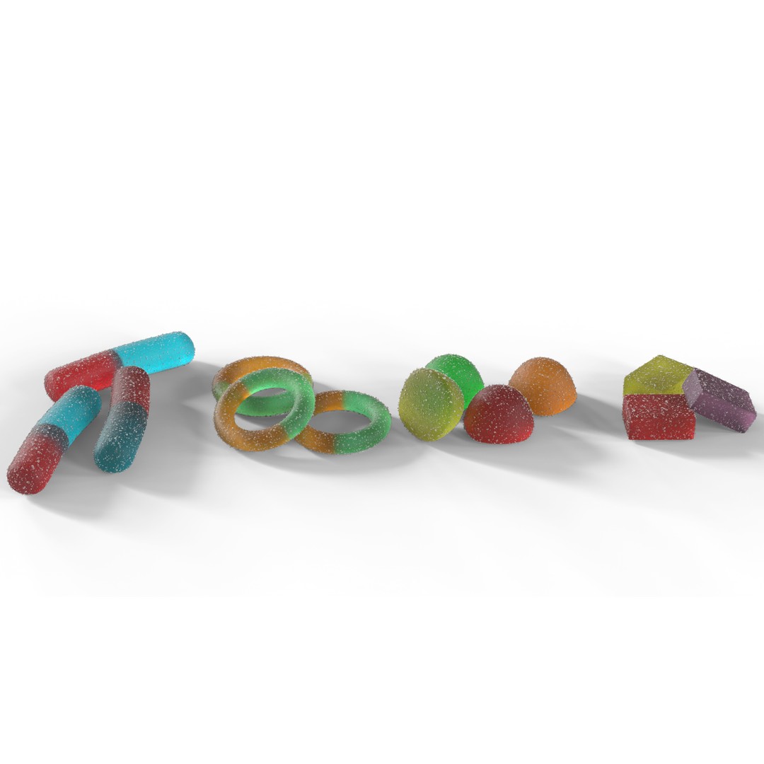 Sugar Coated Candy 3D Model – High Poly PBR Asset, FBX, OBJ - View 3