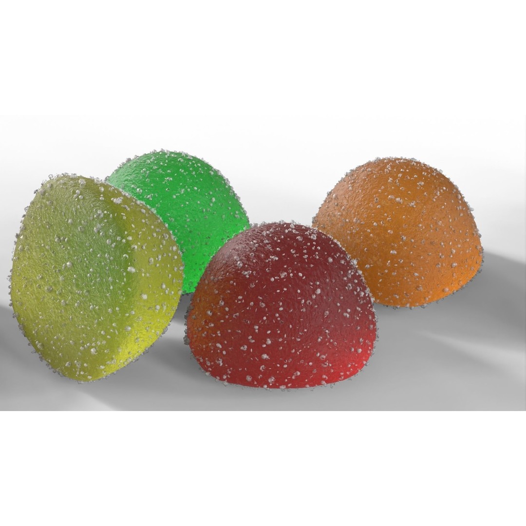 Sugar Coated Candy 3D Model – High Poly PBR Asset, FBX, OBJ - View 5