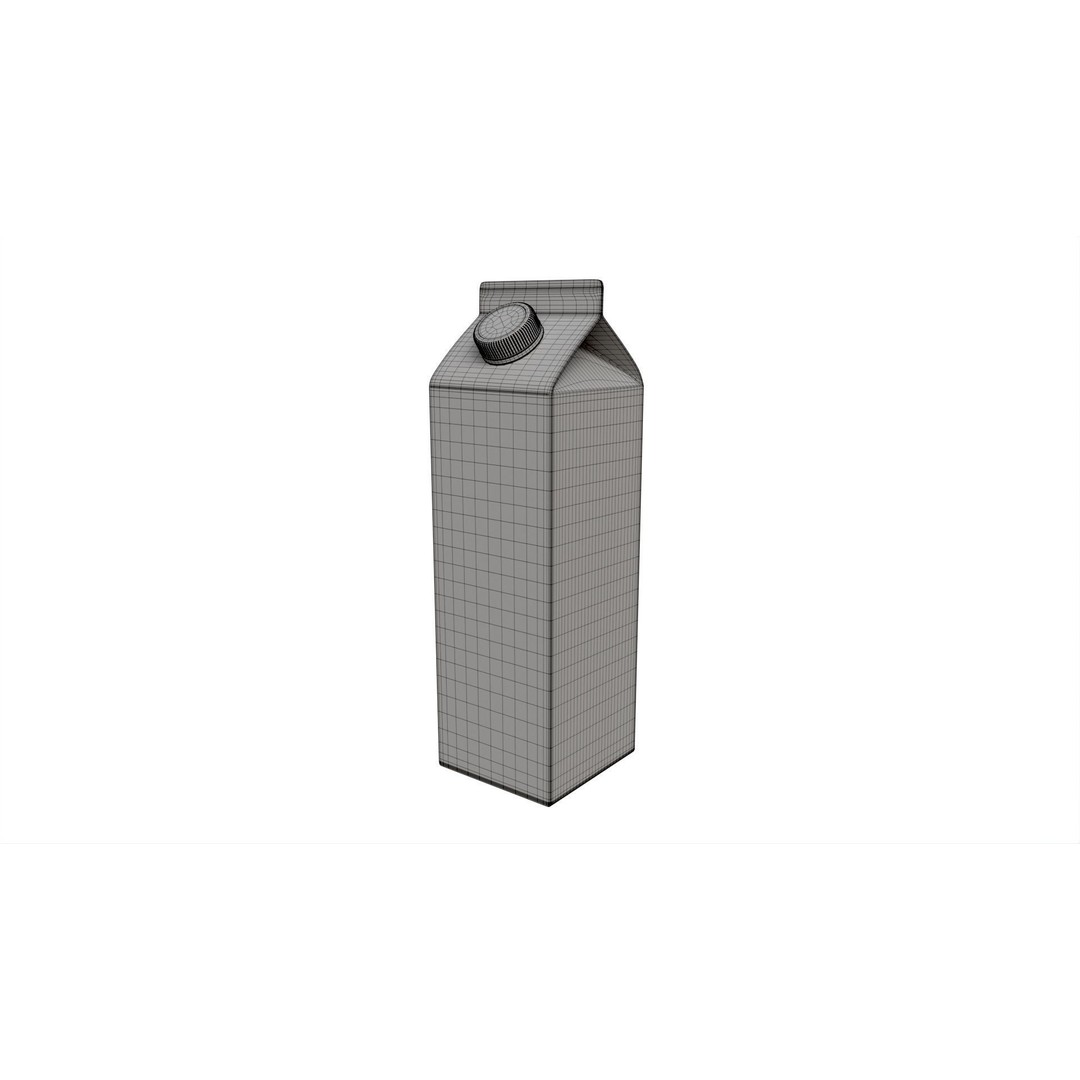 Milk Packaging Box 3D Model – PBR Mockup, FBX, OBJ Formats - View 8