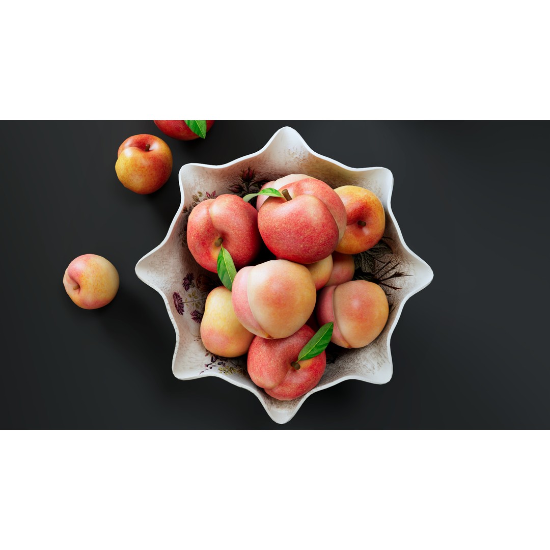 Peach 3D Model – Low Poly PBR Fruit Asset, FBX Format - View 6