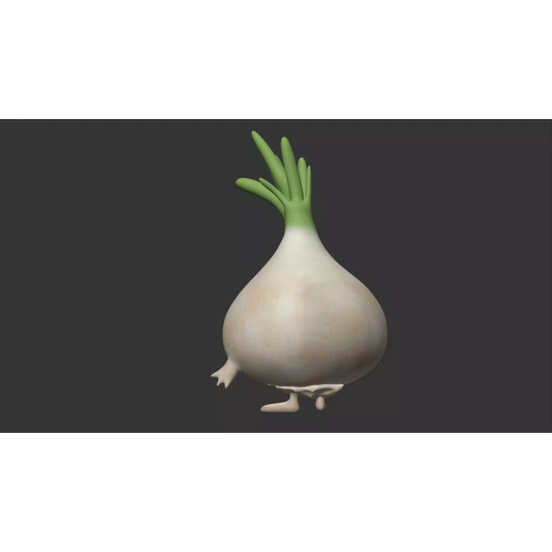 Garlic Vegetable Character 3D Model – Low Poly PBR Asset, FBX - View 13