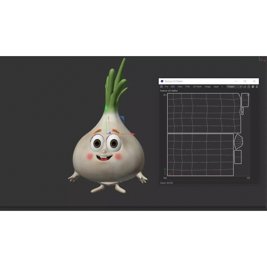 Garlic Vegetable Character 3D Model – Low Poly PBR Asset, FBX - View 15