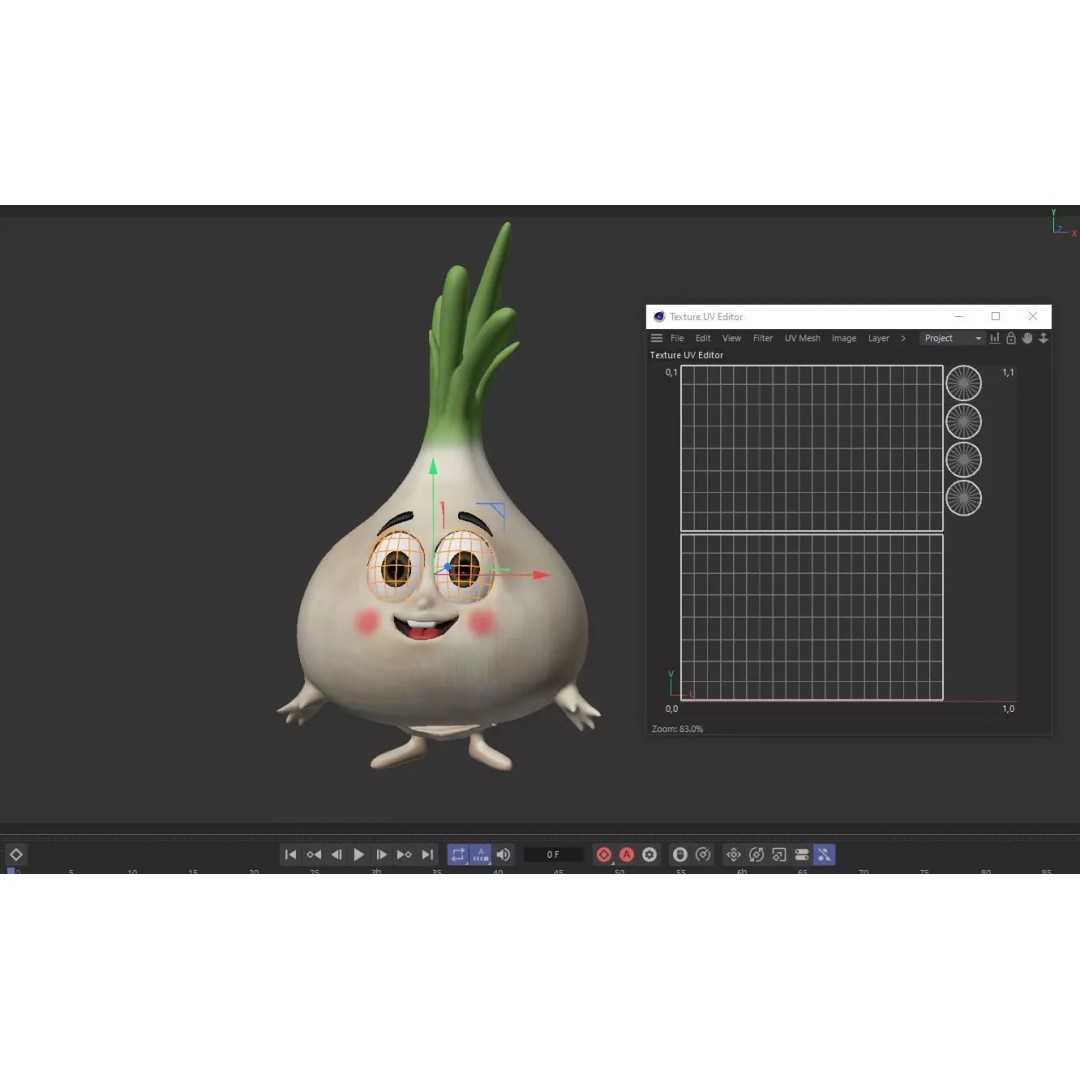 Garlic Vegetable Character 3D Model – Low Poly PBR Asset, FBX - View 16