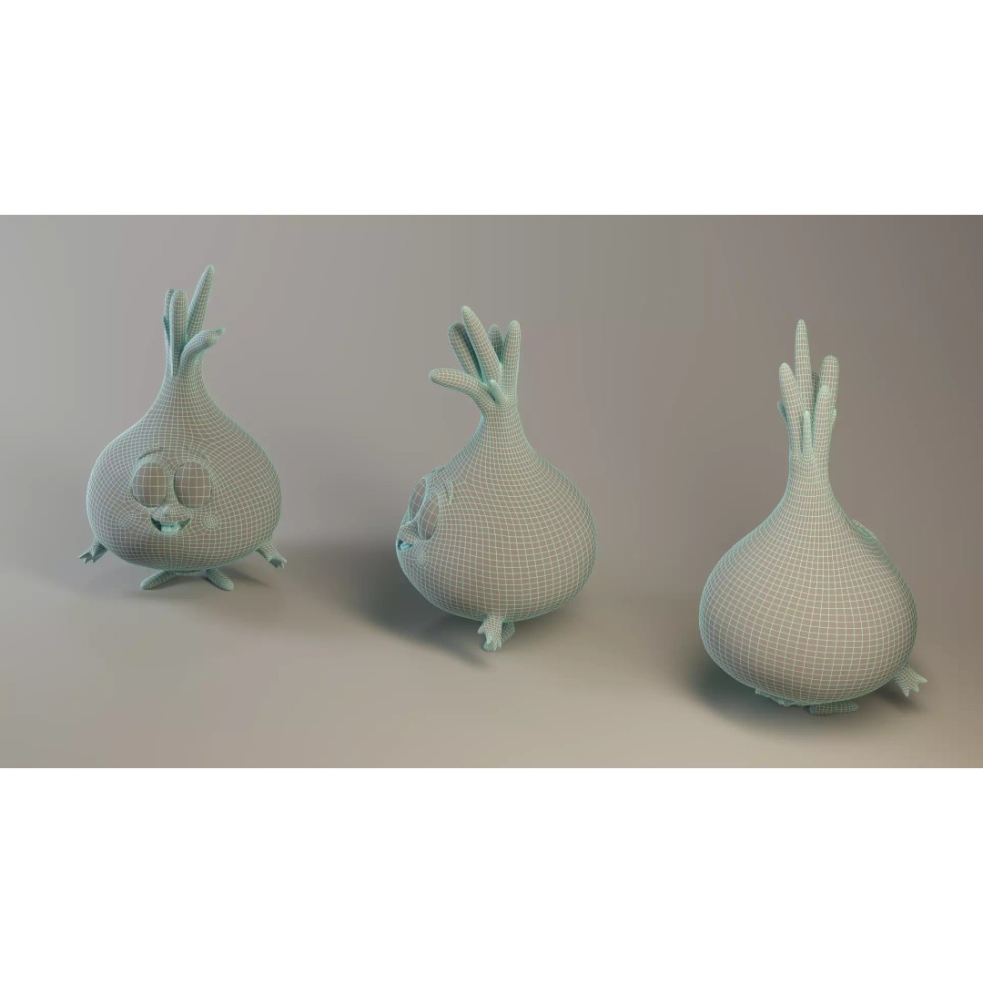 Garlic Vegetable Character 3D Model – Low Poly PBR Asset, FBX - View 7