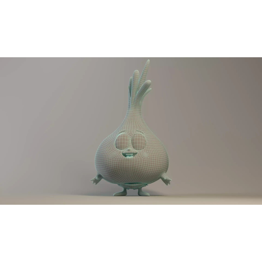Garlic Vegetable Character 3D Model – Low Poly PBR Asset, FBX - View 8
