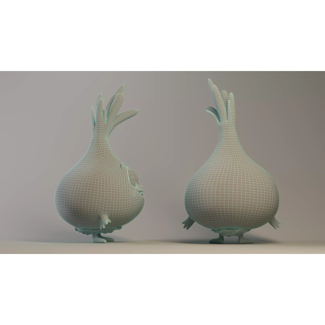 Garlic Vegetable Character 3D Model – Low Poly PBR Asset, FBX - View 9