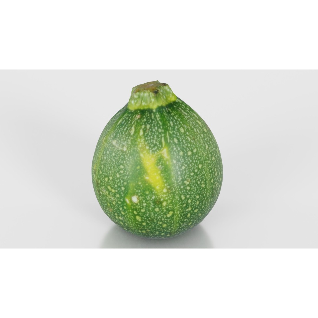 Green Squash 3D Model – Low Poly Vegetable Asset, FBX & Blender