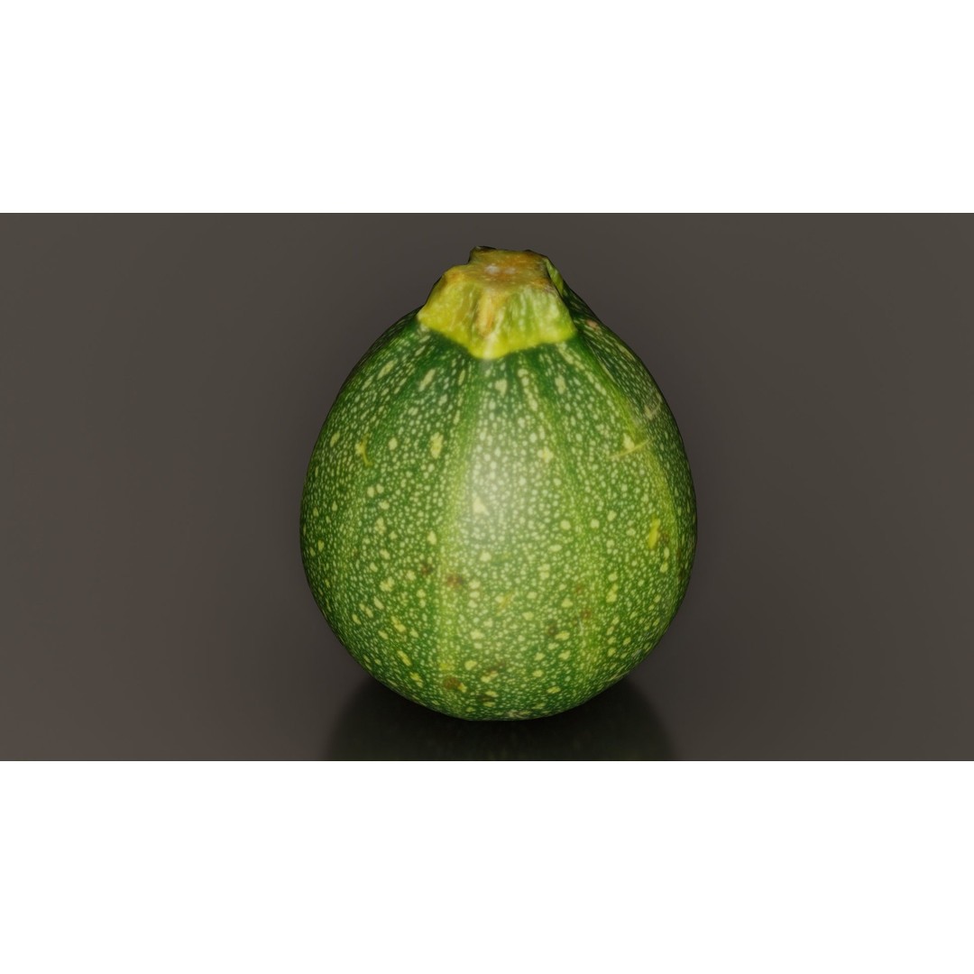 Green Squash 3D Model – Low Poly Vegetable Asset, FBX & Blender - View 10