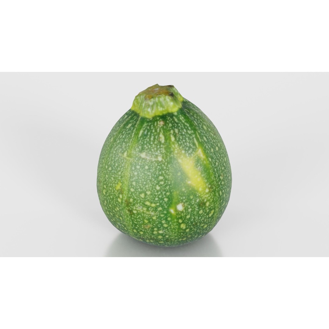 Green Squash 3D Model – Low Poly Vegetable Asset, FBX & Blender - View 17