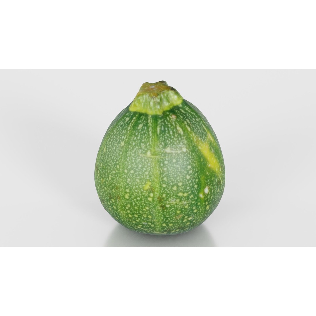 Green Squash 3D Model – Low Poly Vegetable Asset, FBX & Blender - View 18