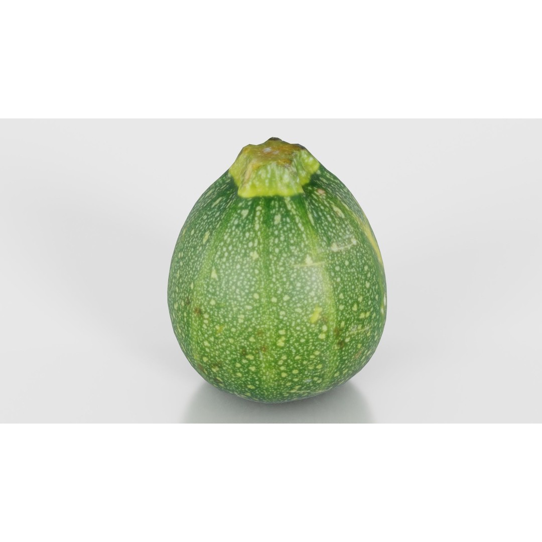 Green Squash 3D Model – Low Poly Vegetable Asset, FBX & Blender - View 19