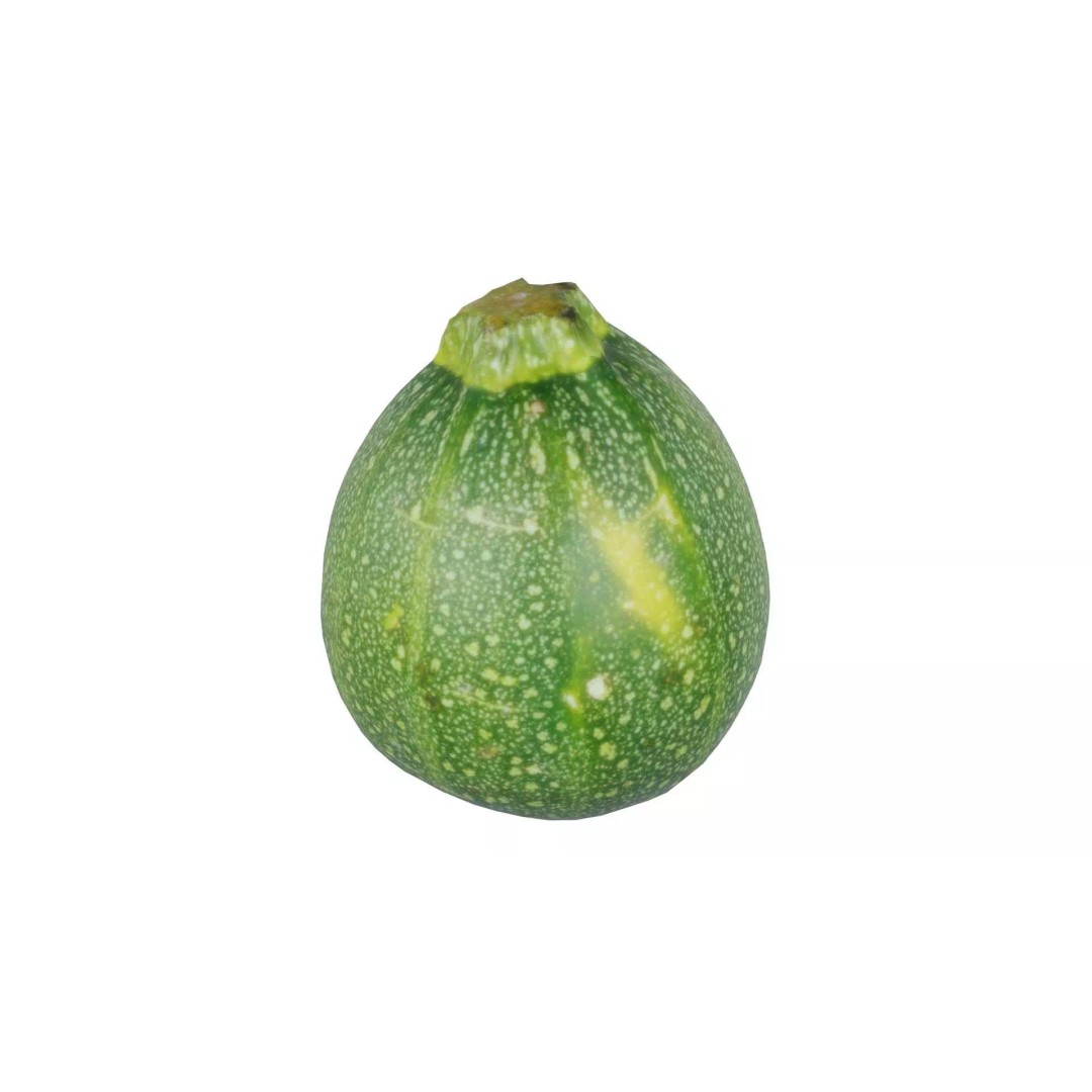 Green Squash 3D Model – Low Poly Vegetable Asset, FBX & Blender - View 2