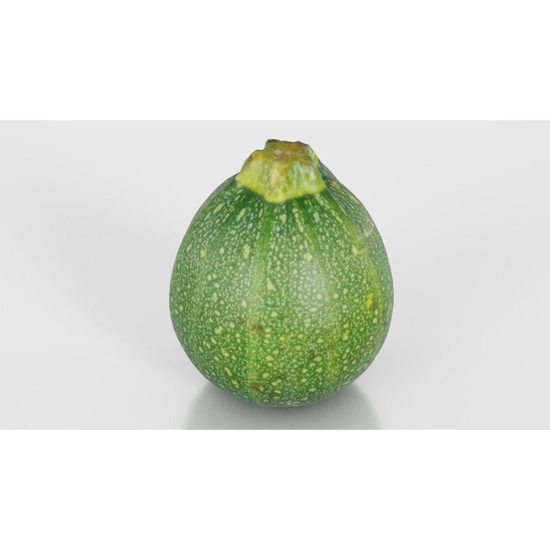 Green Squash 3D Model – Low Poly Vegetable Asset, FBX & Blender - View 20