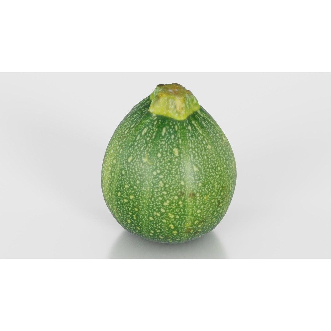 Green Squash 3D Model – Low Poly Vegetable Asset, FBX & Blender - View 21